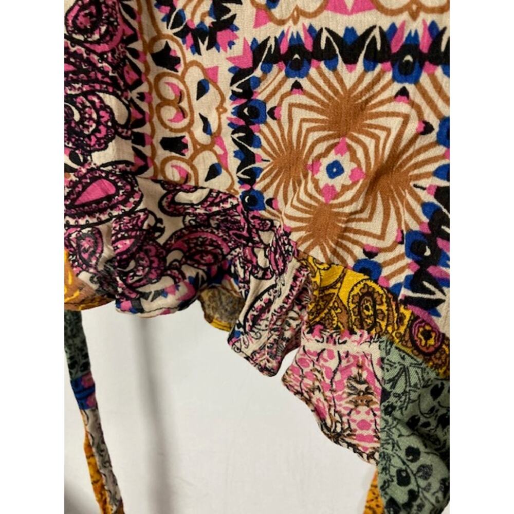 White Birch Made in USA Multicolor Patchwork Romper Women Size L - Picture 6 of 11